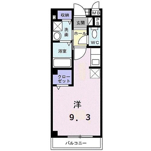 MILKY WAY(ワンルーム/1階)の間取り写真