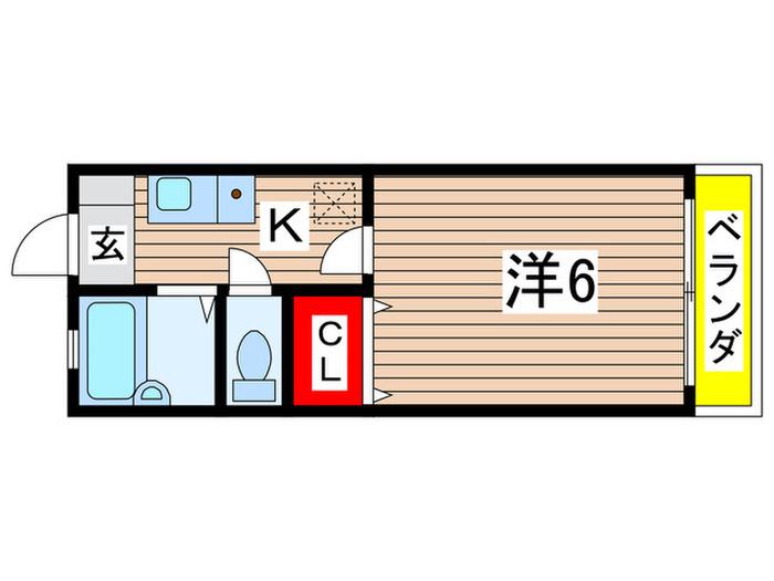 メイプル国立(1K/1階)の間取り写真