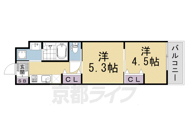 ARCOBALENO KYOTO NISHIKYOGOKU(2K/5階)の間取り写真