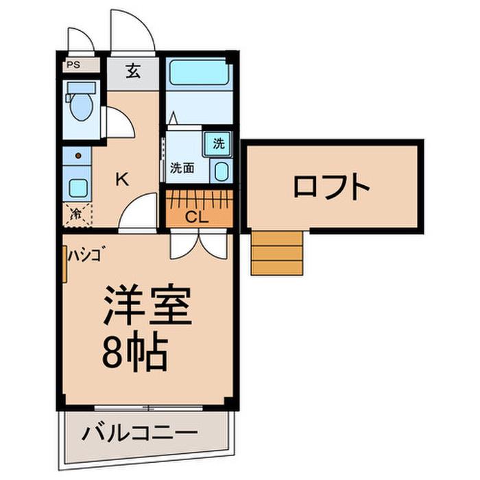 コーポ桜井 A(1K/1階)の間取り写真