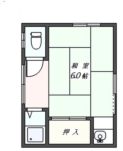 東山荘(ワンルーム/2階)の間取り写真