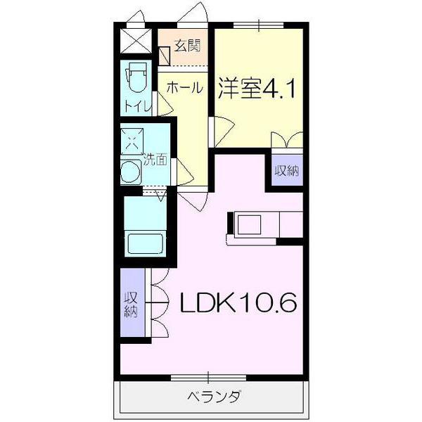 プランドール・RIO(1LDK/2階)の間取り写真