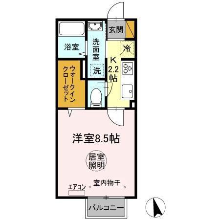 セジュール神之池(1K/2階)の間取り写真