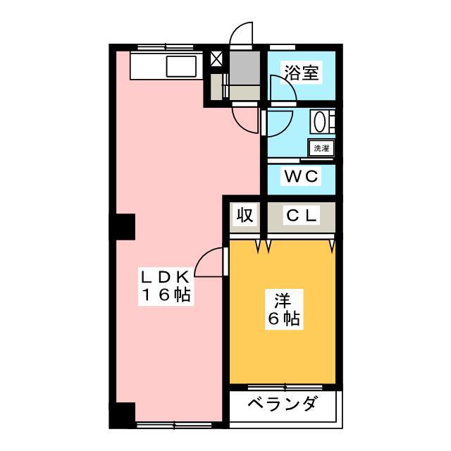 吉浜マンション(1LDK/2階)の間取り写真