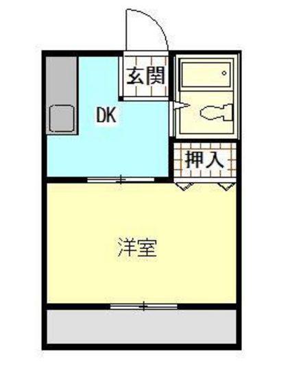 クレオ津島東C(1K/2階)の間取り写真