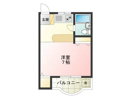 フラワーシャトー(ワンルーム/3階)の間取り写真