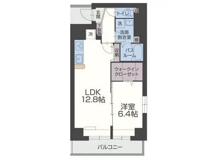 ヴァンクオーレ(1LDK/2階)の間取り写真