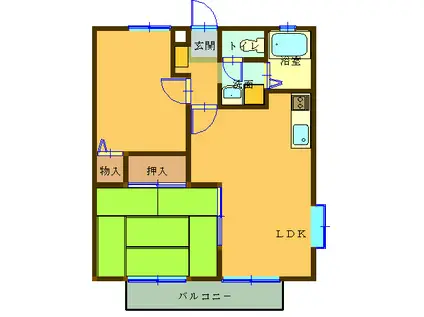 カーサシティ(2LDK/2階)の間取り写真