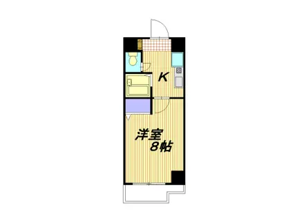 ジョバネ藤原(1K/4階)の間取り写真