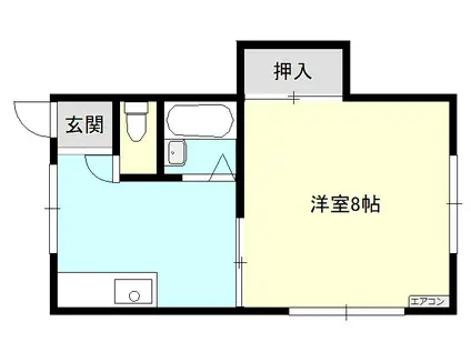 ウィズ山岸(1K/2階)の間取り写真