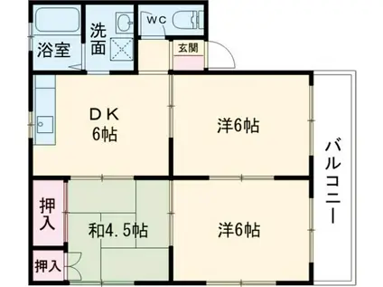ルミエールK(3DK/2階)の間取り写真