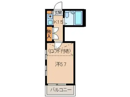 西庄アパート(1K/2階)の間取り写真