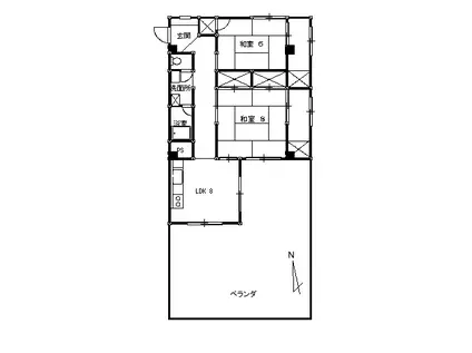 南区福富西2 たけやビル(2DK/3階)の間取り写真