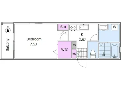 サンルミエール住吉(1K/2階)の間取り写真