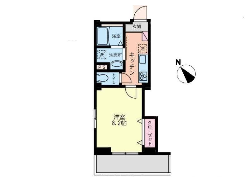 LE SEL YOKOHAMA(1K/2階)の間取り写真