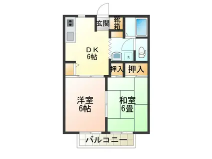 サンプレイスほなみ(2DK/1階)の間取り写真