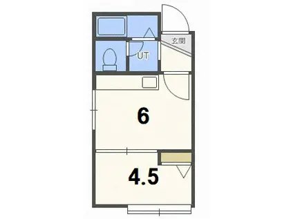 VILLAGE厚別II(1DK/2階)の間取り写真