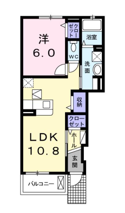 ファミリア(1LDK/1階)の間取り写真