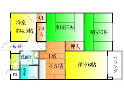 RENAXIA恵我之荘(4DK/3階)の間取り写真