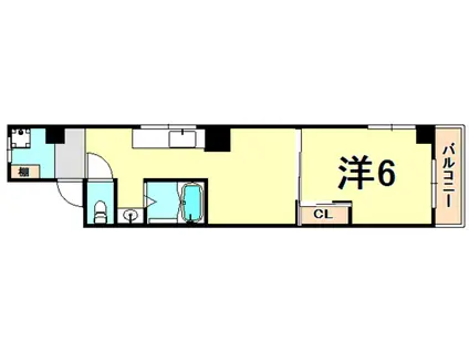 KMコート(1DK/2階)の間取り写真