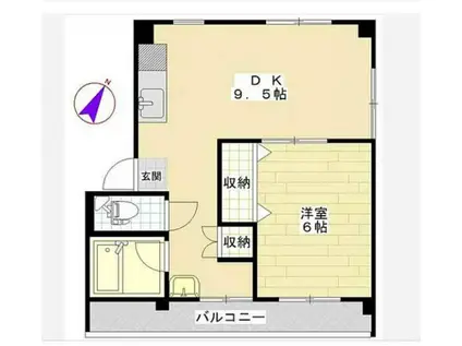 角田ビル(1LDK/2階)の間取り写真