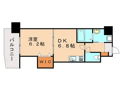 サンシャイン真鶴リバーサイド(1DK/9階)の間取り写真