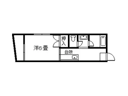 シティハイツ下荒田(1K/2階)の間取り写真