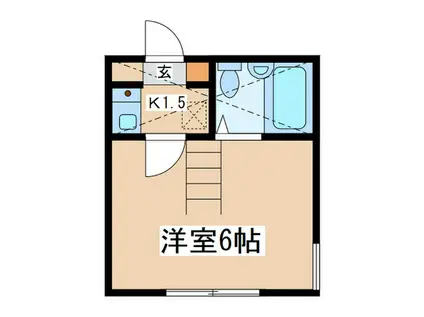 ハイツ二本松II(1K/2階)の間取り写真
