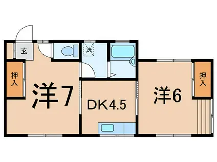 コーポ和島(2DK/1階)の間取り写真