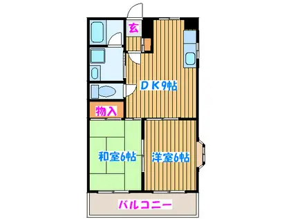 パルグランドマンション(2DK/1階)の間取り写真