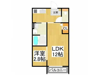 CASA VIVACE 北野田(1LDK/2階)の間取り写真
