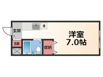 大和ハイツ(ワンルーム/3階)の間取り写真