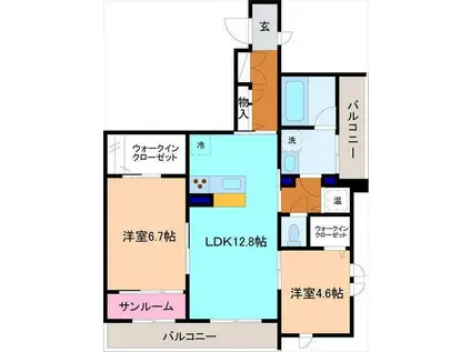 ＩＲいしかわ鉄道 金沢駅 徒歩12分 3階建 築5年(2LDK/2階)の間取り写真