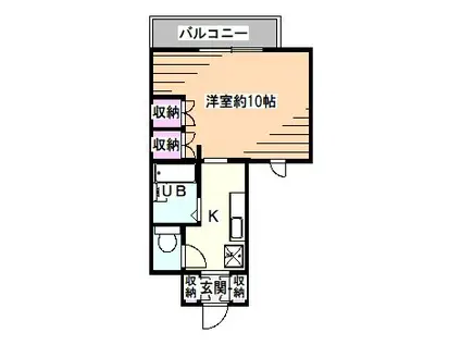 パレ・ドール東所沢(1K/1階)の間取り写真
