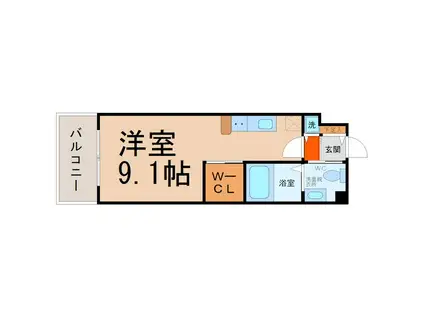 KDX千早レジデンス(ワンルーム/3階)の間取り写真