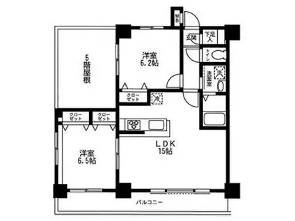 ラ・メゾン西巣鴨(2LDK/6階)の間取り写真