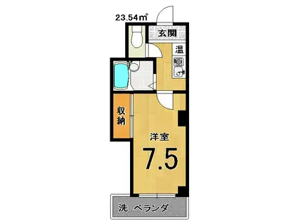 ソレイユ葛野(1K/3階)の間取り写真