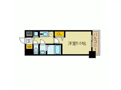 プレサンス名古屋STATIONフレア(1K/9階)の間取り写真