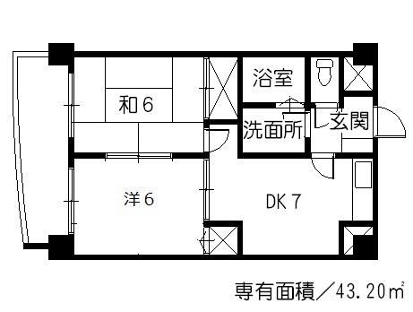 谷本ビル(2DK/2階)の間取り写真