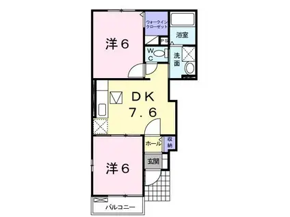 ソレイユIV(2DK/1階)の間取り写真