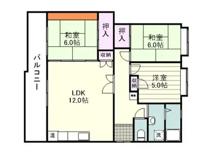 ガーデニア下荒田(3LDK/3階)の間取り写真