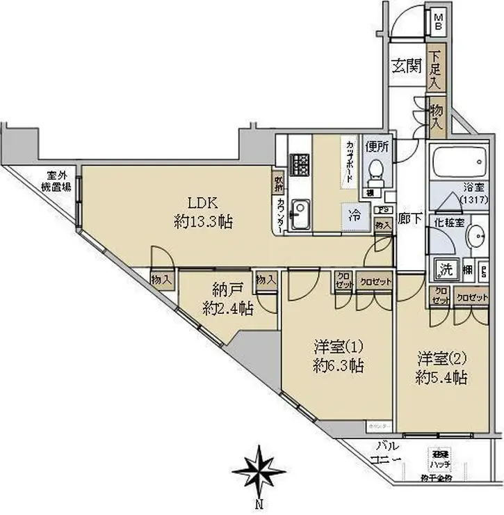 グレイスガーデン多摩川 2階階 間取り