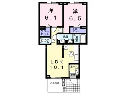 サンテ・エクセラン(2LDK/1階)の間取り写真