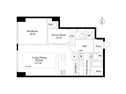 ラ・トゥール飯田橋(1SLDK/12階)の間取り写真