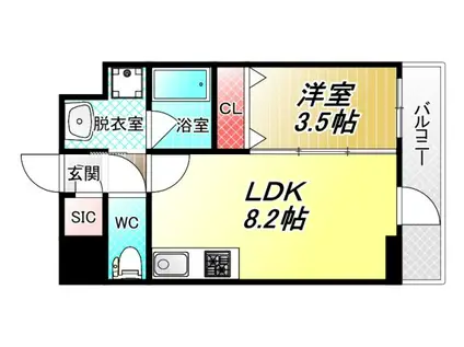 リアライズ布施駅前(1LDK/10階)の間取り写真
