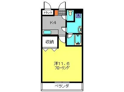 グラーツ橘(1K/3階)の間取り写真