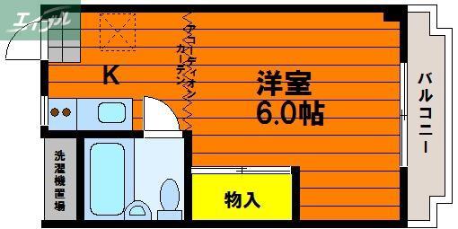 ホワイトメゾン学南1棟(ワンルーム/1階)の間取り写真