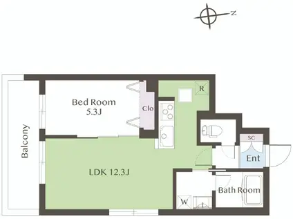 メゾン ブリエ(1LDK/1階)の間取り写真