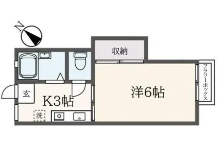 ラズライト(1K/1階)の間取り写真