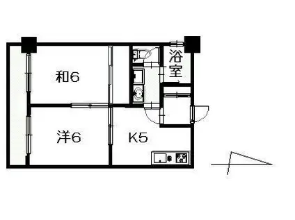 玉名ハイツ(2K/4階)の間取り写真